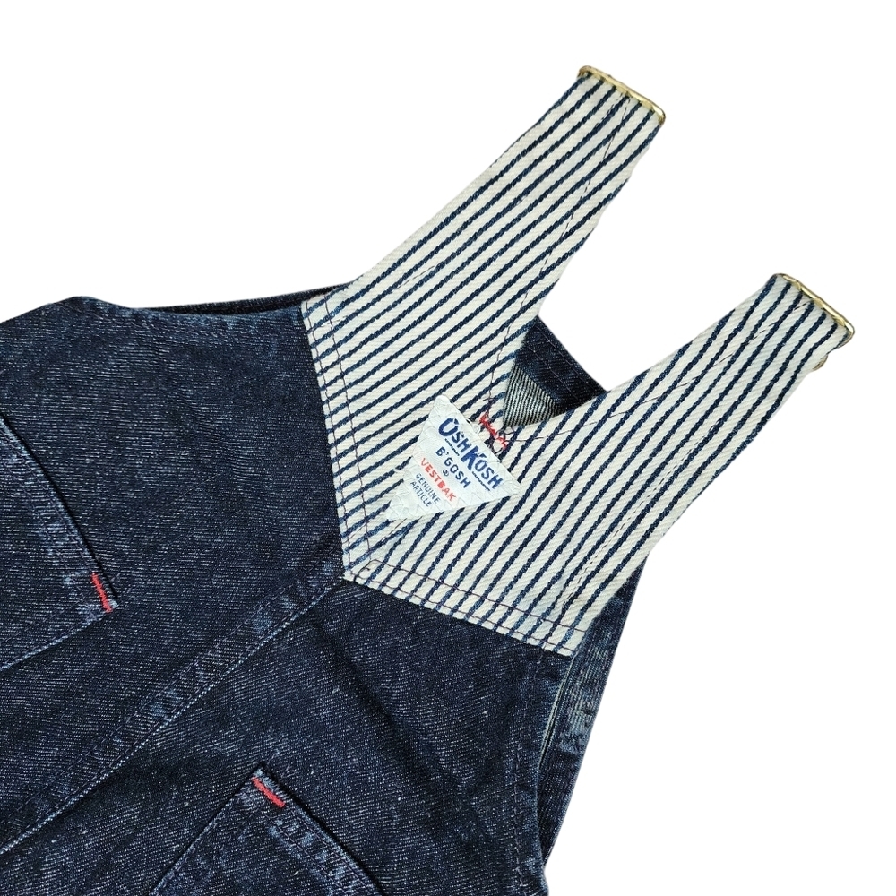 OSHKOSH B'GOSH x VINTAGE Vestback made in USA denim overalls Union Made 12M - Picture 9 of 11